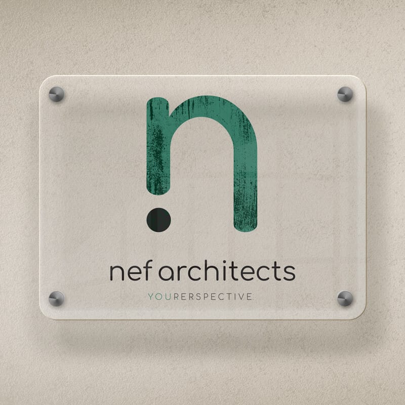 Logo kao osnova vizuelnog identiteta kompanije dizajn logoa izrada logo Kreaterija reference Nef Architectc