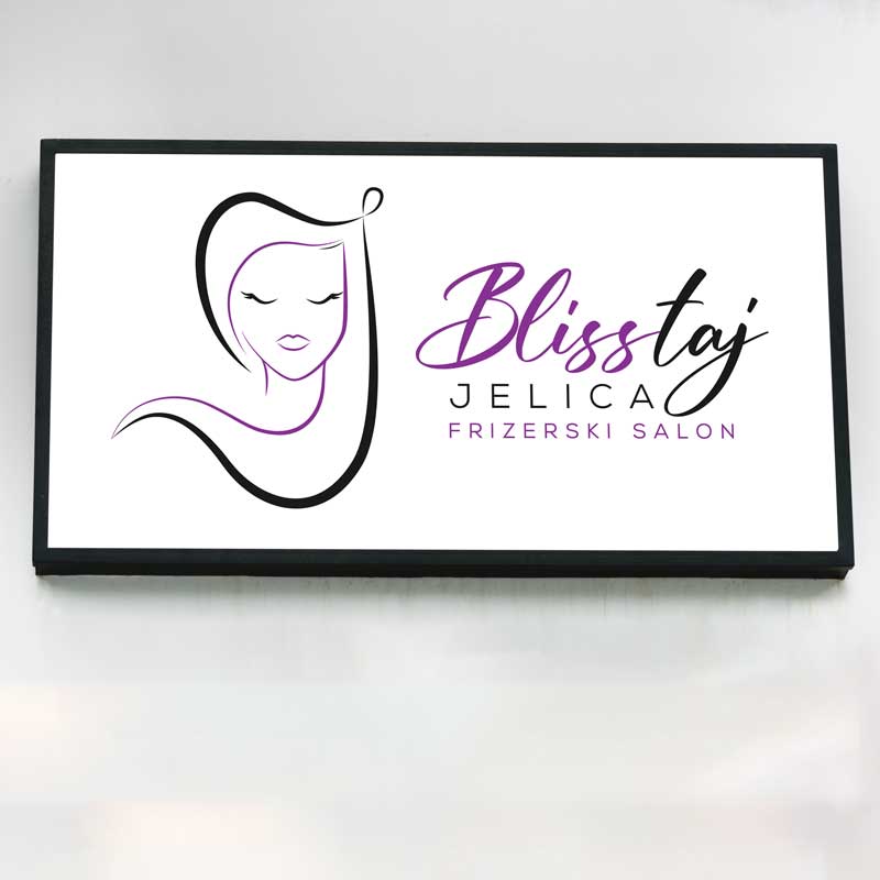 Izrada projektovanje svetlecih reklama novi sad beograd Blisstaj Jelica frizerski salon